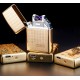 Дуговая электроимпульсная USB зажигалка ⚡️Герб Украины (металлическая коробка) HL-444 Gold