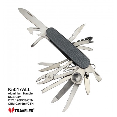 Нож многофункциональный Traveler 17 функций, 9см (120шт/ящ) №5017ALL gray