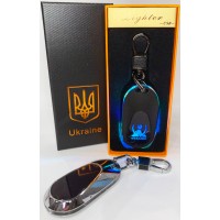 Электрическая зажигалка - брелок Украина (с USB-зарядкой и подсветкой⚡️) HL-473 Silver