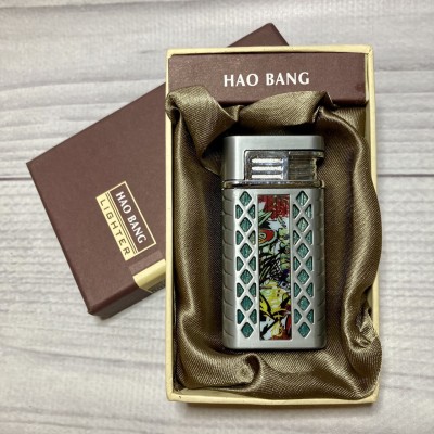 Зажигалка подарочная HAO BANG LIGHTER (Турбо пламя 