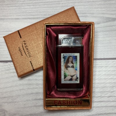 Зажигалка в подарочной коробке Девушка (Турбо пламя, мигающая, музыкальная)LOVE FASHION D93-2
