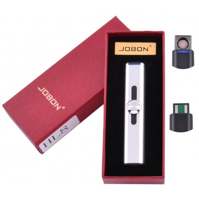 USB зажигалка в подарочной упаковке Jobon (Спираль накаливания) №HL-8 Silver