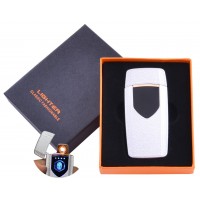USB зажигалка в подарочной упаковке Lighter (Спираль накаливания) HL-57 White