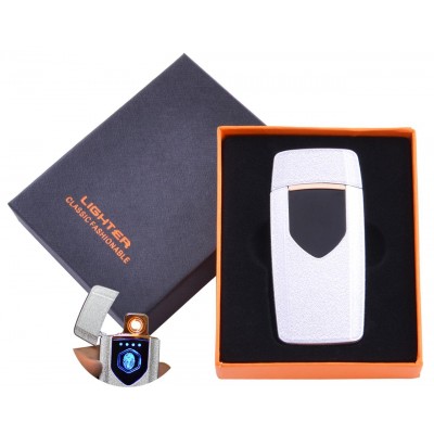 USB зажигалка в подарочной упаковке Lighter (Спираль накаливания) HL-57 White