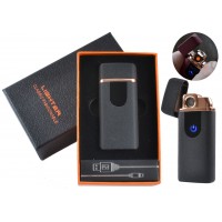 USB - Газовая Зажигалка (Турбо пламя + спираль накаливания) индикатор заряда HL-248 Black sand