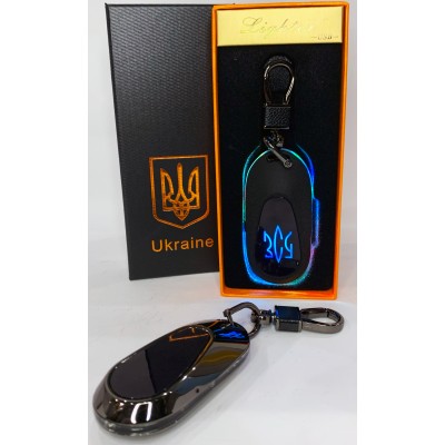 Электрическая зажигалка - брелок Украина ВСУ (с USB-зарядкой и подсветкой⚡️) HL-475 Black