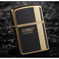 Зажигалка бензиновая 'ZORRO' черно-золотая HL-293