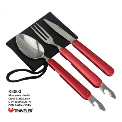 Туристический набор 3в1 Ложка, Вилка, Нож (120шт/ящ) K8003 (красный) Туристический набор 3в1 Ложка, Вилка, Нож (120шт/ящ) K8003 (красный)