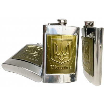 Фляга из нержавеющей стали (9 Oz/265 мл) Тризуб Украина 
