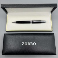 Ручка ZORRO в подарочной коробке (черная с серебристыми вставками) BP-803
