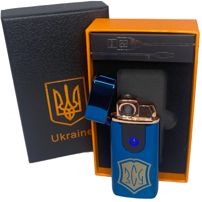 Электрическая и газовая зажигалка Украина ВСУ (с USB-зарядкой⚡️) HL-434 Blue-ice