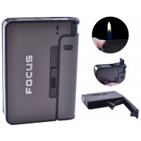 Портсигар + зажигалка на 10 сигарет FOCUS №XT-4938 Black