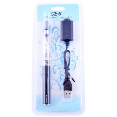 Электронная сигарета CE-6, 650 mAh (блистерная упаковка) №609-40 Black