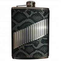 Металлическая фляга с рельефным узором D726 Металлическая фляга с рельефным узором D726