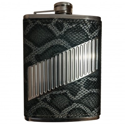 Металлическая фляга с рельефным узором D726