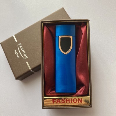 USB ⚡️ Зажигалка FASHION в подарочной упаковке (Спираль накаливания) USB-96 blue