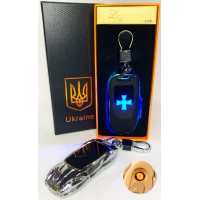 Электрическая зажигалка - брелок Украина (с USB-зарядкой и подсветкой⚡️) HL-469 Silver