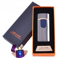 USB зажигалка в подарочной упаковке Lighter (Спираль накаливания) №HL-42 Black