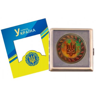 Портсигар на 20 сигарет металлический Герб Украины YH-16