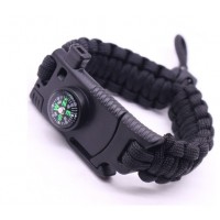 Браслет выживания 5в1 из паракорда WDK-1 black