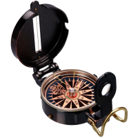 Магнитный туристический компас в металлическом корпусе с фиксацией стрелки