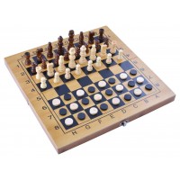 Игровой набор 3в1 нарды, шахматы и шашки (34х34 см) №3517B
