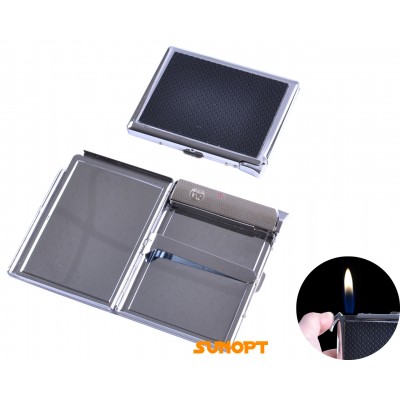 Портсигар на 10 сигарет с зажигалкой DINGHAO (Обычное пламя) №3101-4 Портсигар на 10 сигарет с зажигалкой DINGHAO (Обычное пламя) №3101-4