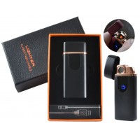 USB - Газовая Зажигалка (Турбо пламя + спираль накаливания) индикатор заряда HL-248 Business Black