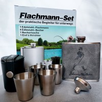 Подарочный набор Johnnie Walker с флягой и рюмками (210 мл) QK-3-5