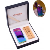 Электроимпульсная зажигалка в подарочной коробке LIGHTER (USB) №HL-122 Хамелеон