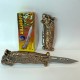 Газовая зажигалка-нож Тигр с подсветкой и красным пламенем 