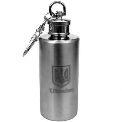 Металлическая фляжка-брелок Ukraine 2 oz, нержавеющая сталь D719