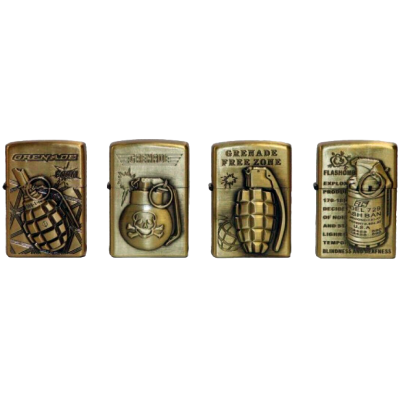Зажигалка бензиновая металлическая Гранаты JINTAI KANTAI HL-391