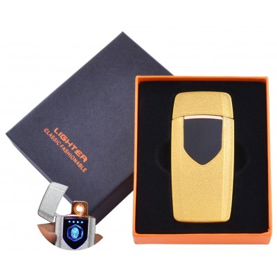 USB зажигалка в подарочной упаковке Lighter (Спираль накаливания) HL-57 Gold