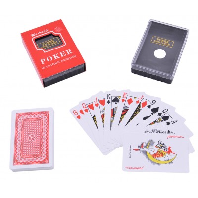 Пластиковые карты poker (54 шт) №395-3 Красная рубашка
