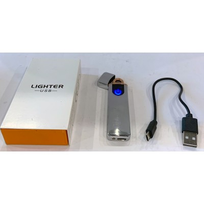 Сенсорная USB Зажигалка ⚡️ (спираль накаливания) LIGHTER HL-521 Silver satin