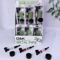 Металлическая курительная трубка D&K Dengke с бусинами + гриндер + сетки (5 шт) DK-8821-BN