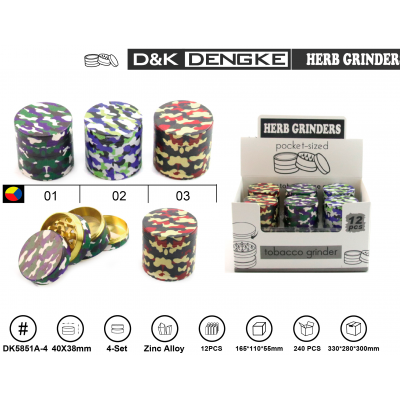 Гриндер D&K Камуфляж ☘️ (четыре секции), 4,0см * 3,8см DK-5851-A4