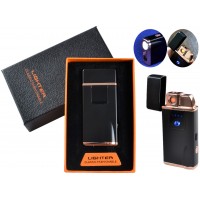 USB - Газовая Зажигалка (острое пламя + спираль накаливания) индикатор заряда, фонарь, тряска HL-253 Business