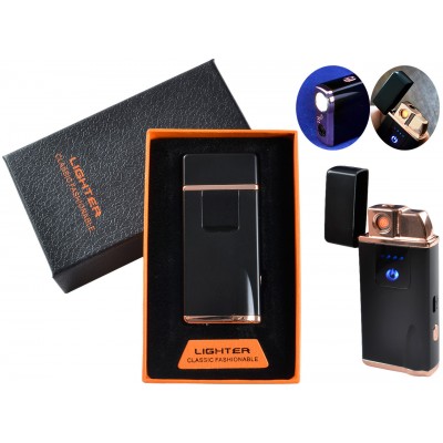 USB - Газовая Зажигалка (острое пламя + спираль накаливания) индикатор заряда, фонарь, тряска HL-253 Business