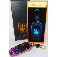 Электрическая зажигалка - брелок Украина (с USB-зарядкой и подсветкой⚡️) HL-470 Colorful