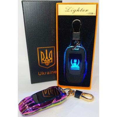 Электрическая зажигалка - брелок Украина (с USB-зарядкой и подсветкой⚡️) HL-470 Colorful