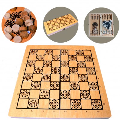 Уценка: Игровой набор 3 в 1 — шахматы, шашки и нарды 49 × 49 см D769