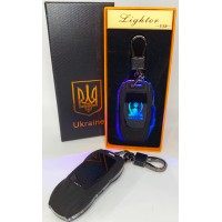 Электрическая зажигалка - брелок Украина (с USB-зарядкой и подсветкой⚡️) HL-470 Black mate