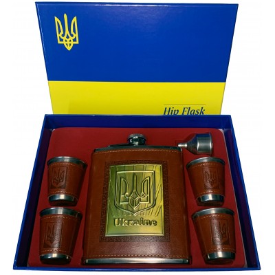Подарочный набор с флягой и рюмками Украина TZ-18 UA