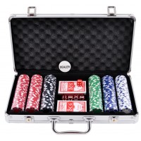Покерный набор в алюминиевом кейсе на 300 фишек №300