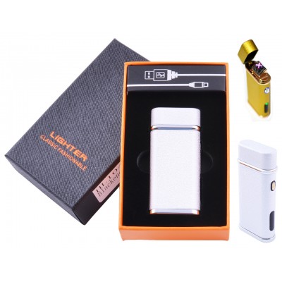 Электроимпульсная зажигалка в подарочной коробке Lighter №HL-104 Silver