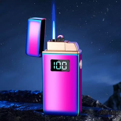 Зажигалка с двойной системой розжига (⚡электродуга и струйное голубое пламя 
