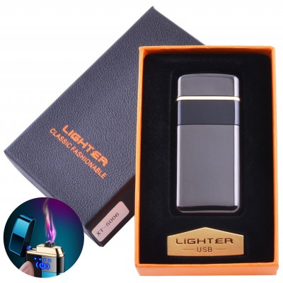 Электроимпульсная зажигалка в подарочной коробке Lighter (USB) №5006 Black