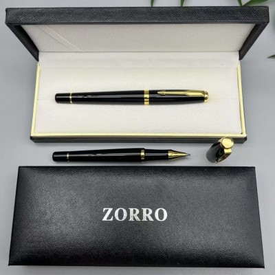 Ручка ZORRO в подарочной коробке (черная с золотистыми вставками) RP-875